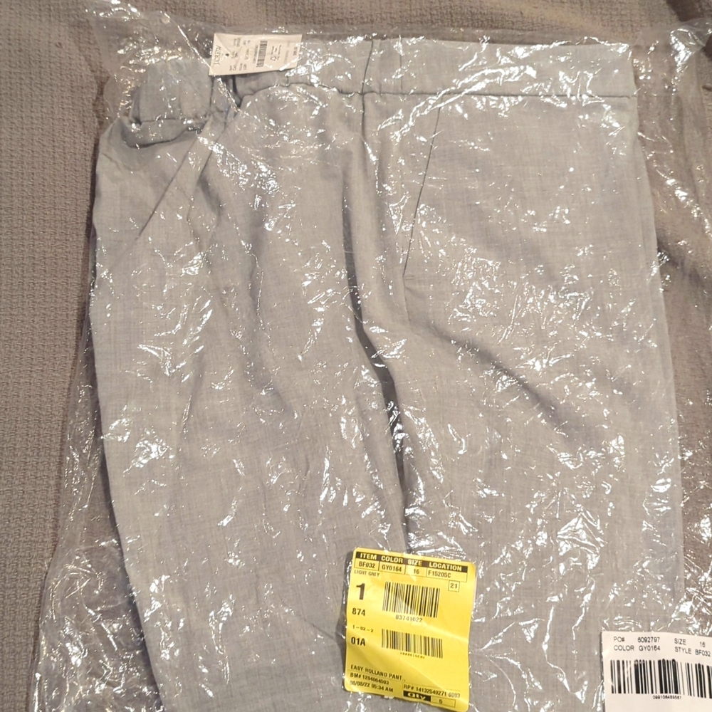 J.Crew Holland Elastic Back Pant in  size 16. Light Grey